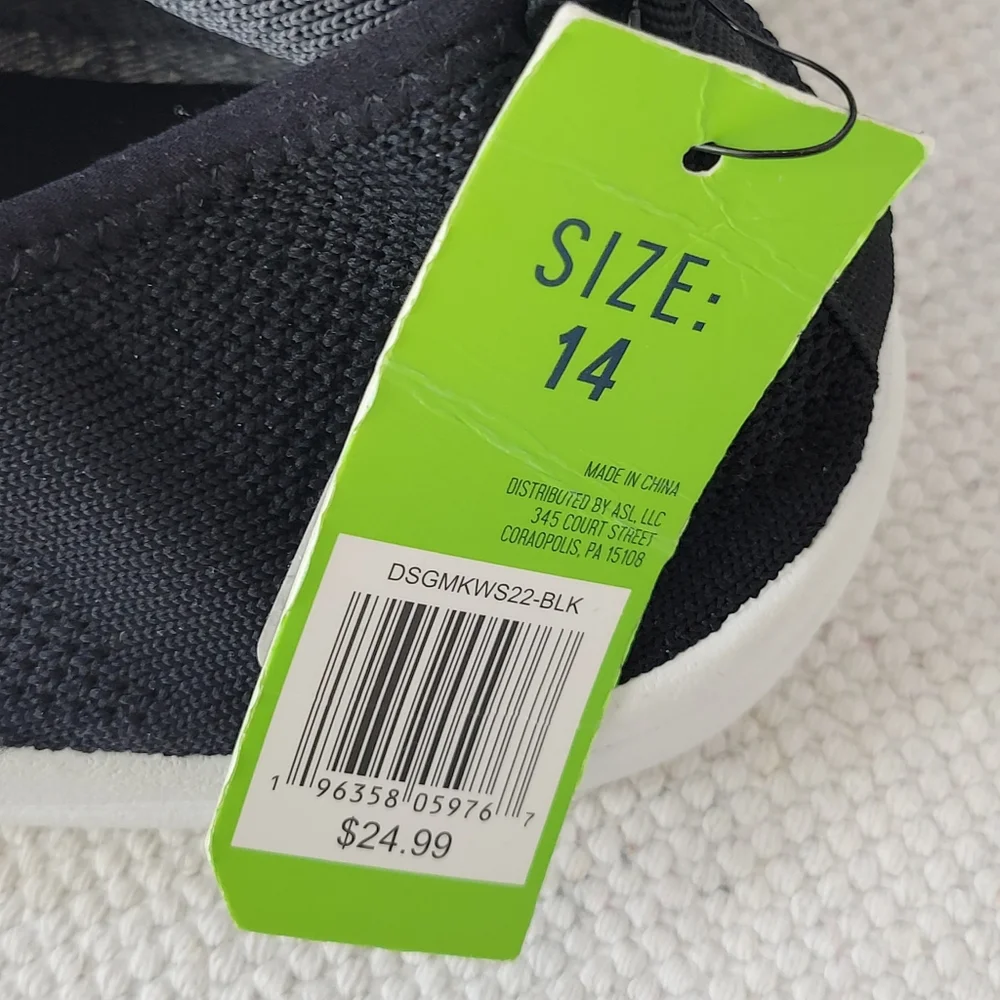 DSG Men's Knit Water Shoes Size 14 Dark And Light Gray